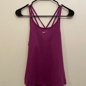 NWT Nike dri-fit purple crisscross tank top size small slim fit training top